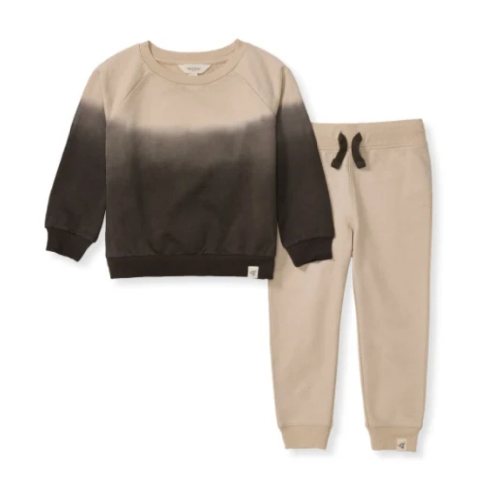 Burt's Bees Kids Organic Cotton Dip Dye Sweatshirt And Sweatpants Set